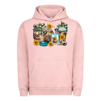 Pigment Salmon bull skull coffee cups Urban Hoodie - Zillion Design Studio