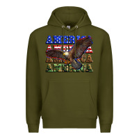 Army Green america america america america Premium Hoodie - Zillion Design Studio
