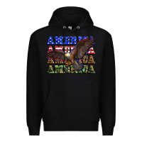 Black america america america america Premium Hoodie - Zillion Design Studio