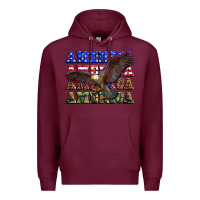 Burgundy america america america america Premium Hoodie - Zillion Design Studio