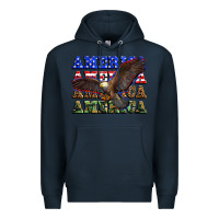 Navy america america america america Premium Hoodie - Zillion Design Studio