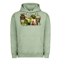 Pigment Oil Green army coffee cups Urban Hoodie - Zillion Design Studio