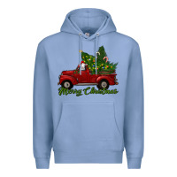 Colony Blue merry christmas baby sheep trees with truck Premium Hoodie - RanaPortraitStore