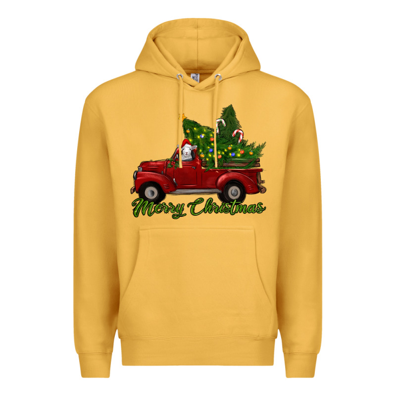 Merry Christmas Baby Sheep Trees With Truck Premium Hoodie by RanaPortraitStore | Teevron
