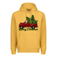 Mustard merry christmas baby sheep trees with truck Premium Hoodie - RanaPortraitStore