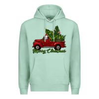 Seafoam merry christmas baby sheep trees with truck Premium Hoodie - RanaPortraitStore