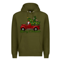 Army Green merry christmas baby sheep trees with truck Premium Hoodie - RanaPortraitStore