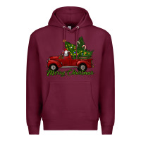 Burgundy merry christmas baby sheep trees with truck Premium Hoodie - RanaPortraitStore