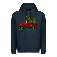 Navy merry christmas baby sheep trees with truck Premium Hoodie - RanaPortraitStore