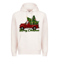 Pale Pink merry christmas baby sheep trees with truck Premium Hoodie - RanaPortraitStore