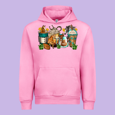 Horses Coffee Cups Urban Hoodie Designed By Zillion Design Studio