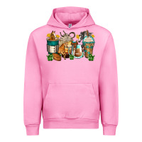 Fuchsia Pink horses coffee cups Urban Hoodie - Zillion Design Studio