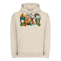 Pigment French Oak horses coffee cups Urban Hoodie - Zillion Design Studio