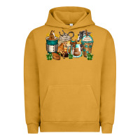 Pigment Peanut Butter horses coffee cups Urban Hoodie - Zillion Design Studio