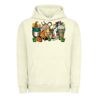 Pigment Pistachio horses coffee cups Urban Hoodie - Zillion Design Studio