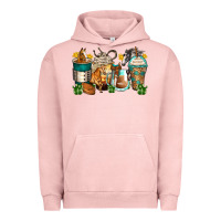 Pigment Salmon horses coffee cups Urban Hoodie - Zillion Design Studio