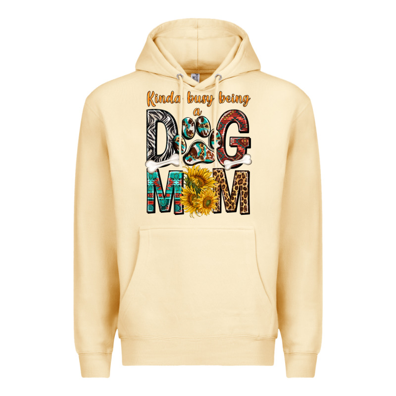 Kinda Busy Being A Dog Mom Premium Hoodie by texasbilliewilder | Teevron