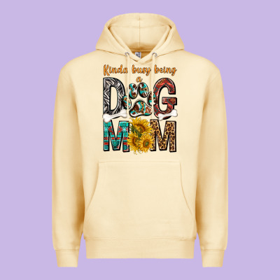 Kinda Busy Being A Dog Mom Premium Hoodie Designed By Texasbilliewilder
