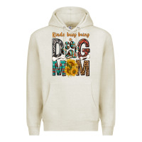Oatmeal Heather kinda busy being a dog mom Premium Hoodie - texasbilliewilder