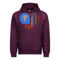 Mauve Wine 4th of july nurse heart flag Urban Hoodie - texasbilliewilder
