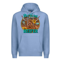 Colony Blue Highland Heifer Western Premium Hoodie - RanaPortraitStore