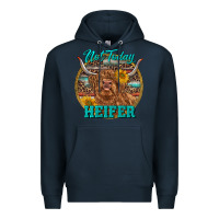 Navy Highland Heifer Western Premium Hoodie - RanaPortraitStore