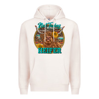 Pale Pink Highland Heifer Western Premium Hoodie - RanaPortraitStore