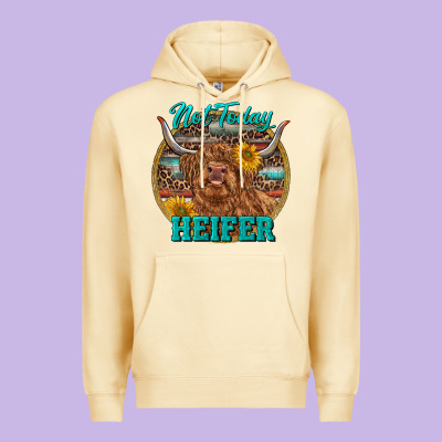 Highland Heifer Western Premium Hoodie Designed By Ranaportraitstore