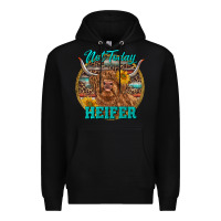 Black Highland Heifer Western Premium Hoodie - RanaPortraitStore
