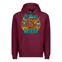 Burgundy Highland Heifer Western Premium Hoodie - RanaPortraitStore