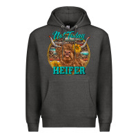 Charcoal Heather Highland Heifer Western Premium Hoodie - RanaPortraitStore