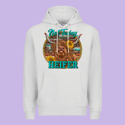 Highland Heifer Western Premium Hoodie Designed By Ranaportraitstore