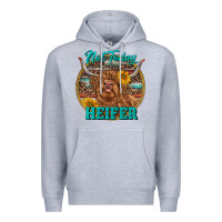 Heather Grey Highland Heifer Western Premium Hoodie - RanaPortraitStore