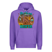 Purple Highland Heifer Western Premium Hoodie - RanaPortraitStore