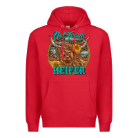 Red Highland Heifer Western Premium Hoodie - RanaPortraitStore