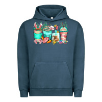 Pigment Midnight Navy easter nurse coffee cups Urban Hoodie - Zillion Design Studio