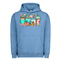 Pigment Pebble Blue easter nurse coffee cups Urban Hoodie - Zillion Design Studio