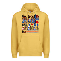 Antique Gold she loves jesus and america too Premium Hoodie - Zillion Design Studio