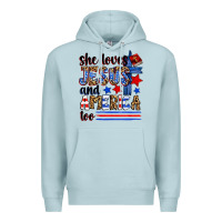 Blue Mist she loves jesus and america too Premium Hoodie - Zillion Design Studio