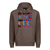 Coffee she loves jesus and america too Premium Hoodie - Zillion Design Studio