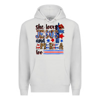 Dove Grey she loves jesus and america too Premium Hoodie - Zillion Design Studio