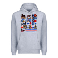 Heather Grey she loves jesus and america too Premium Hoodie - Zillion Design Studio