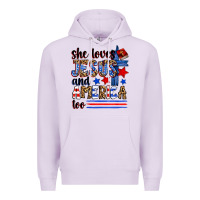 Lilac she loves jesus and america too Premium Hoodie - Zillion Design Studio