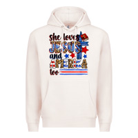 Pale Pink she loves jesus and america too Premium Hoodie - Zillion Design Studio