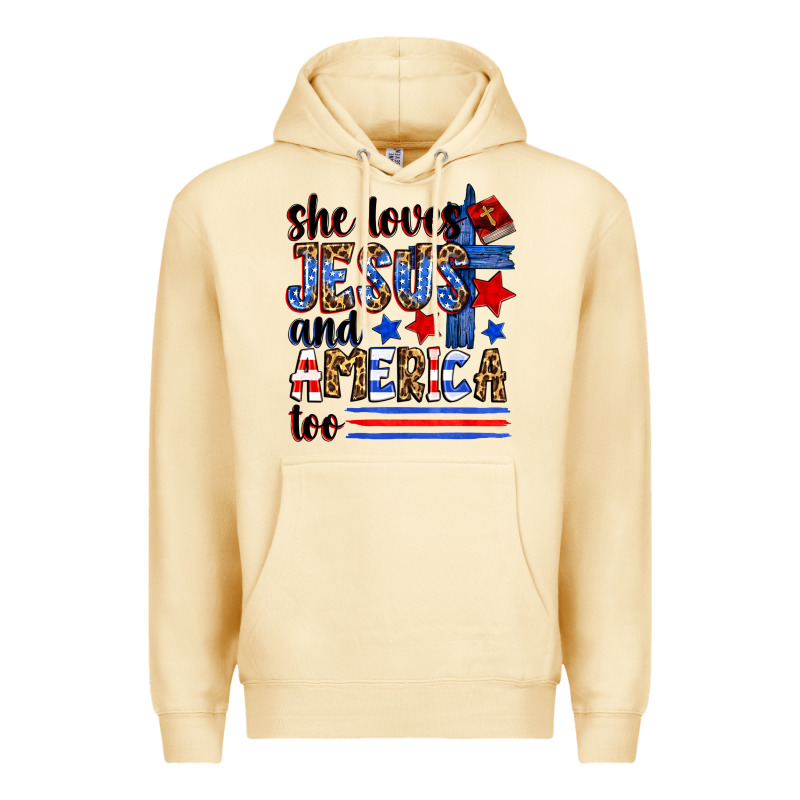 She Loves Jesus And America Too Premium Hoodie by Zillion Design Studio | Teevron