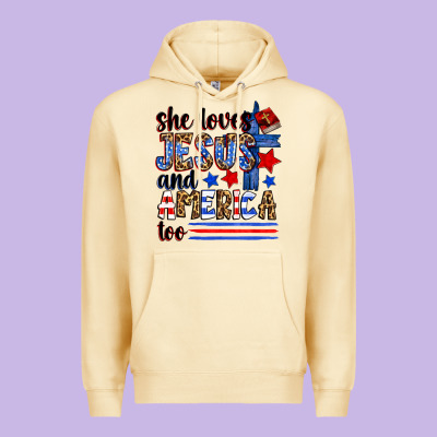 She Loves Jesus And America Too Premium Hoodie Designed By Zillion Design Studio