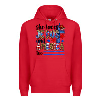Red she loves jesus and america too Premium Hoodie - Zillion Design Studio