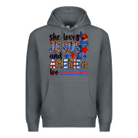 Rock she loves jesus and america too Premium Hoodie - Zillion Design Studio
