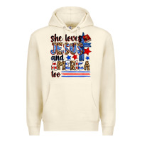 Sandshell she loves jesus and america too Premium Hoodie - Zillion Design Studio