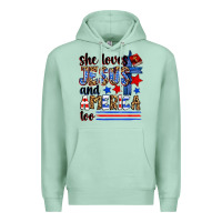Seafoam she loves jesus and america too Premium Hoodie - Zillion Design Studio